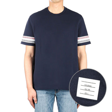 Thom Browne Men's Stripe Short Sleeve T-Shirt stamp: MJS204A J0046 415 44350388