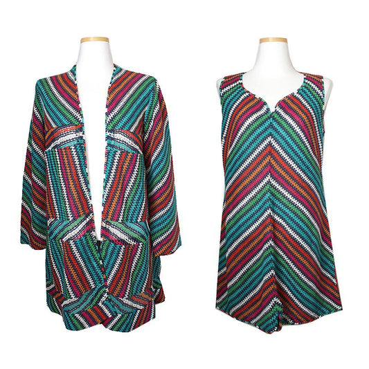 MISSONI Grün Multi-Trägerkleid + Jacken-Set 66 44350819