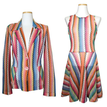 MISSONI オレンジ & マルチカラー ワンピース + ジャケット セット 55 44350935