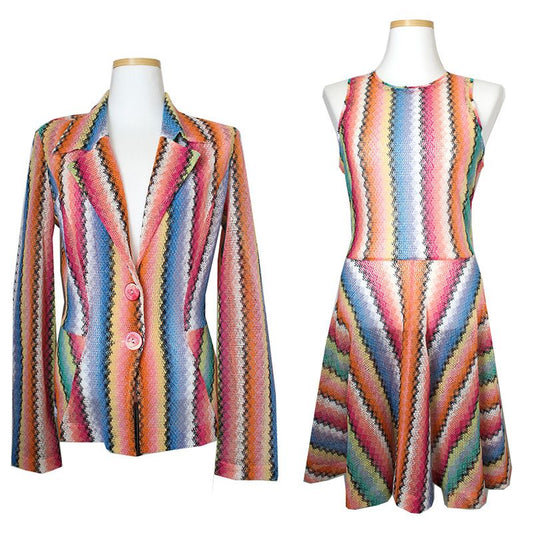 MISSONI オレンジ＆マルチカラー ワンピース＋ジャケット セット 55 44350935