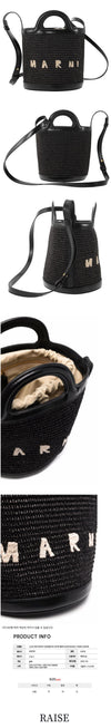 MARNI Leder/Raffiabucketbag Schwarz SCMP0056Q1 P3860 00N99 44452034 [P]