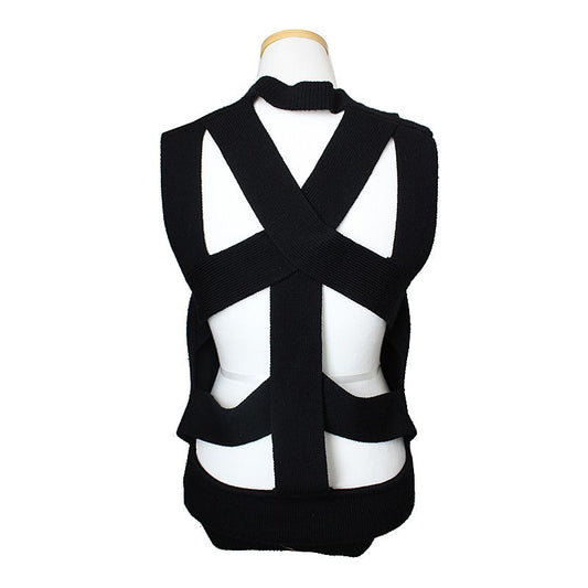 GIVENCHY Schwarzes geschnittenes Strickoberteil 55 44668622
