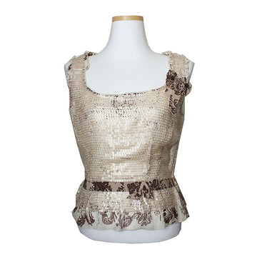 MIU MIU ブラウンシーケンノースリーブブラウス 55 66 44694200