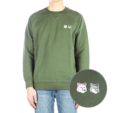Maison Kitsune (JM00330KM0001 KHAKY GREY) Men's Double Fox Sweatshirt 41820493