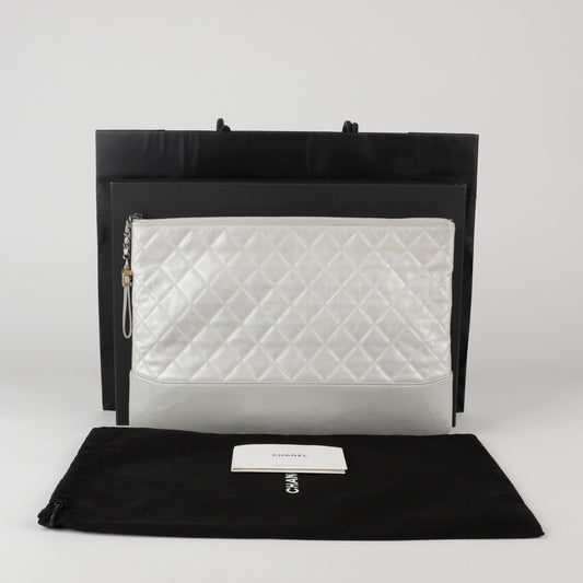 CHANEL Large White Calfskin Gabrielle Clutch Bag A84288 43699031