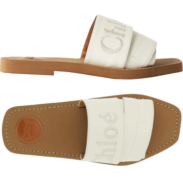 CHLOE Woody gesticktes Logo Strap Sandalen 23SS 101 44821539