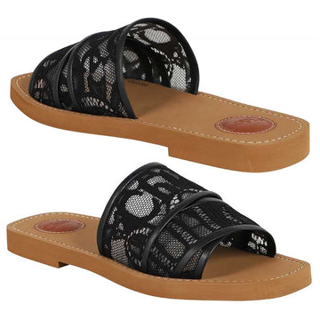 CHLOE Woody Logo Lace Flache Sandalen 23SS 001 44821578