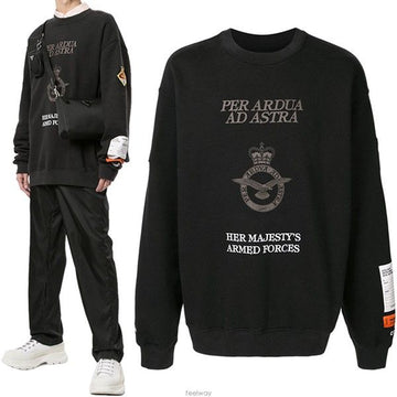 HERON PRESTON イーグルプリントスウェットシャツ HMBA014F 20JER017 1064 24319608