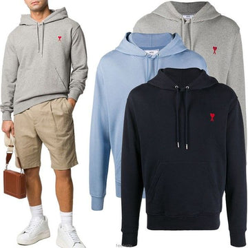 AMI スモールハート刺繍フードパーカー E21HJ008 730 055 410 459 24319805