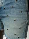 Saint Laurent Eyelet Denim Shorts 606814 YL870 4993108279 4993108279 24319900 [P]