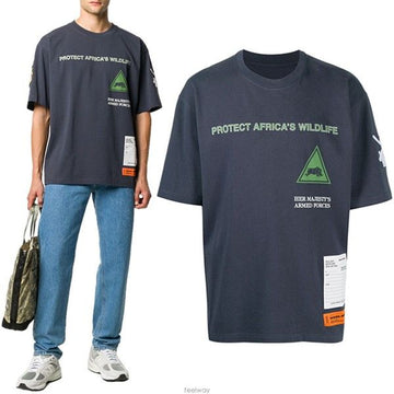 HERON PRESTON クルーネックプリント半袖 HMAA019F 20JER013 4557 24320011