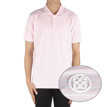 GFORE (G4MS21K04 BLUSH) Men's Stripe Polo Golf Short Sleeve T-Shirt 31232719