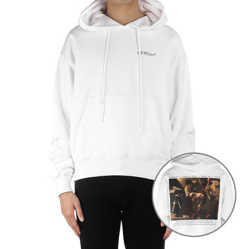 Off White (OMBB037S22FLE007 0110) Men's Graphic Logo Hoodie 30980783