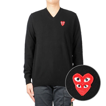 Comme Des Garcons (P1N074 BLACK) Men's Heart Logo Woven Knit 30978801