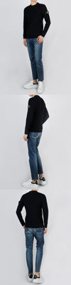 STONE ISLAND Stein Wappen Patch Rippstrick Wollpullover Navy 7515521C2 V0020 26671917 [P]