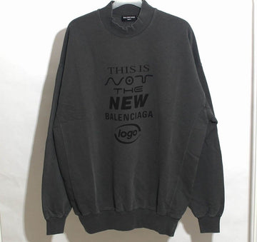 BALENCIAGA Vintage Waschung Logo Sweatshirt Grau 21FW 26728638
