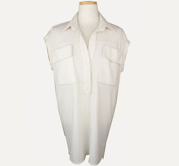 Other Brand Publika Atelier Ivory Big Pocket Shirt Neck Top 77 26807088