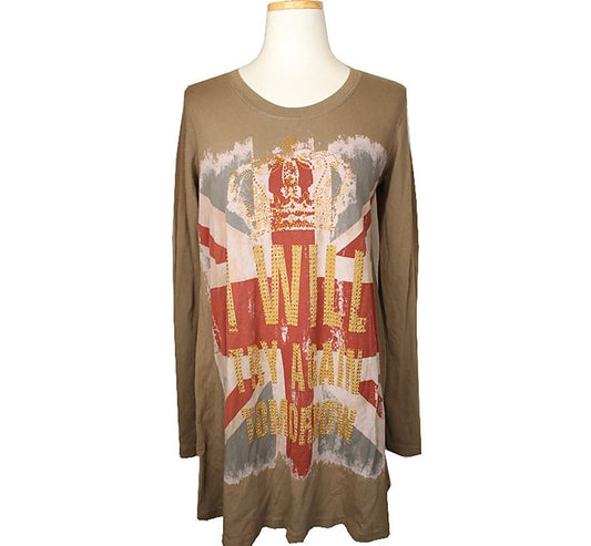 Other Brand MORIS SONIA Multi-Print Gold Stud Cotton Top 66 26807153