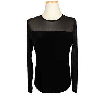 Other Brand Specchio Black Velvet & Mesh Block Top 40 26807361