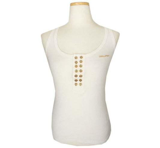 OTHER BRAND Disquared2 Goldknopf Baumwollsatin Ärmelloses Top S 26807680