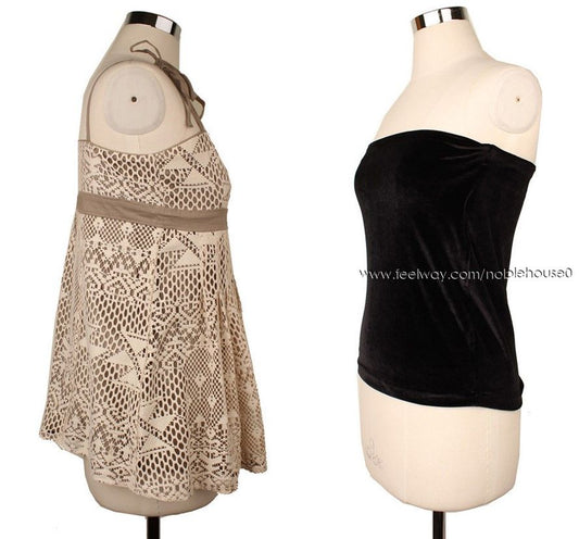 Other Brand BCBG Ivory & Khaki Lace Strap Top Black Top Set S 26807322