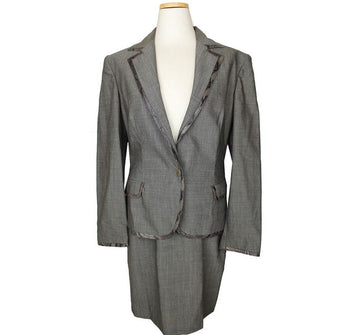 Other Brand Jenny Gray Python Pattern Trim Two-Piece 40 26809362