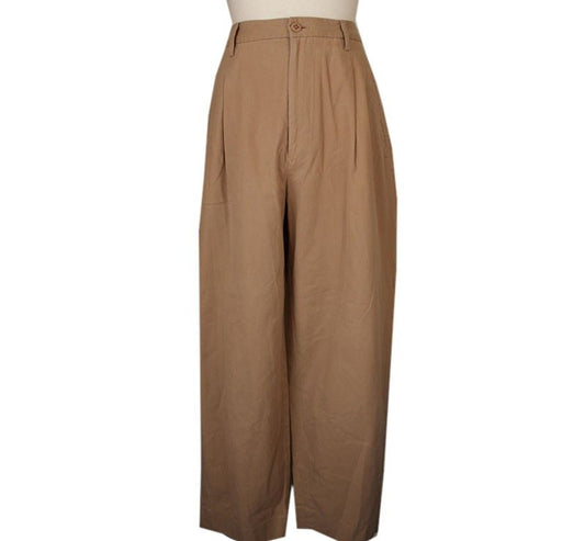 ISSEY MIYAKE Issey Beiger Baumwoll-Weitbein-Hosen M 3612585932 26809726