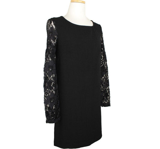 OTHER BRAND BCBG ブラック フラワーレース トリム ワンピース XXS 26809584