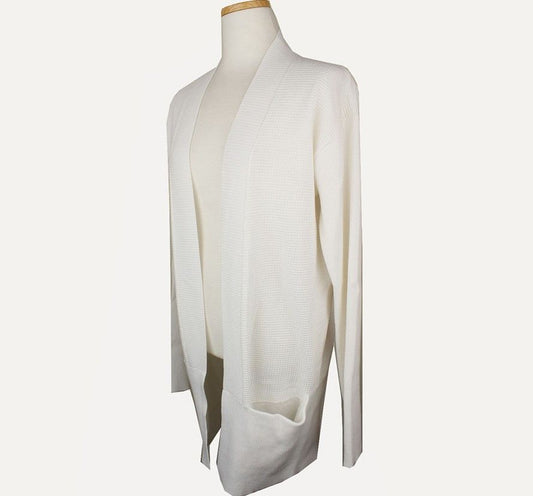 THEORY Weißer Schalkragen Strick Open Cardigan 4 3361887411 26809942