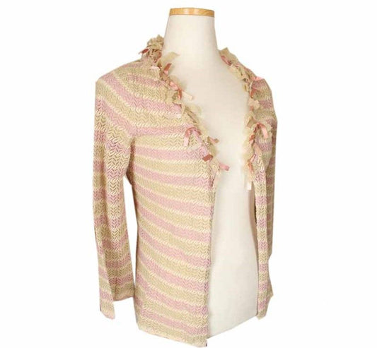 OTHER BRAND Franco Ferraro Multi-Spitzenverzierung Baumwollmischung Strickjacke 2 26810163