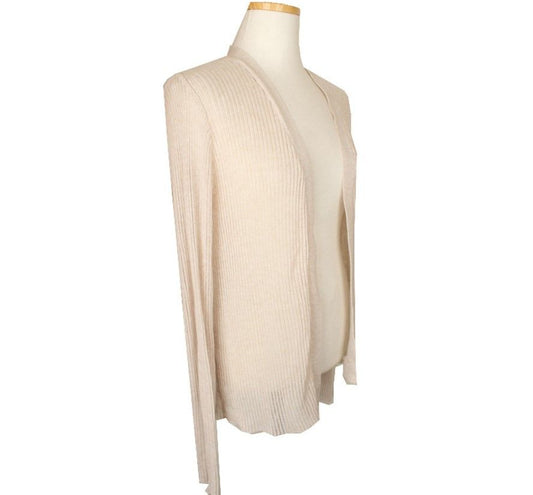 OTHER BRAND Melange Beige Slim Fit Offene Strickjacke 55 26810169