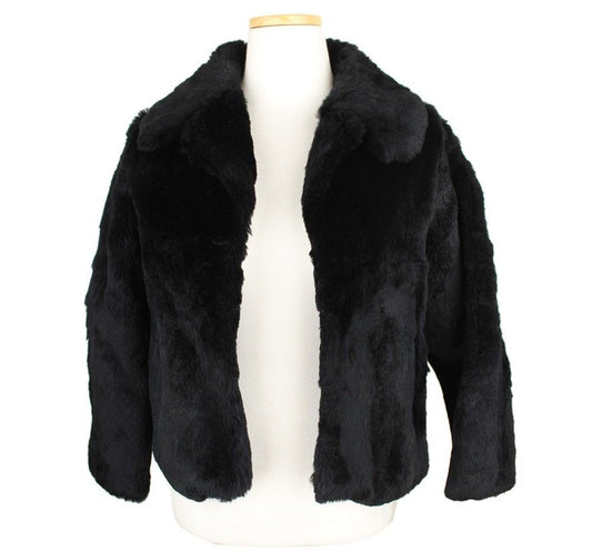 OTHER BRAND Raffinierte schwarze kurz geschnittene Kaninchenpelzjacke 26810444