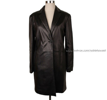 UNGARO Lange Jacke aus schwarzem Lammleder M 26810541