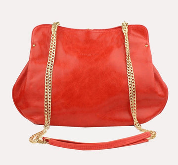 Other Brand Lancaster Red Vintage Leather Gold Plated Pouch Shoulder 35A01234 26810926