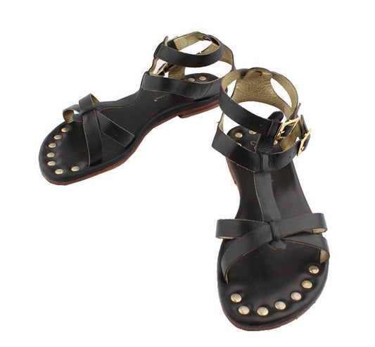 Other Brand Matt Bernson Black Gladiator Sandals Gold 245 26810985