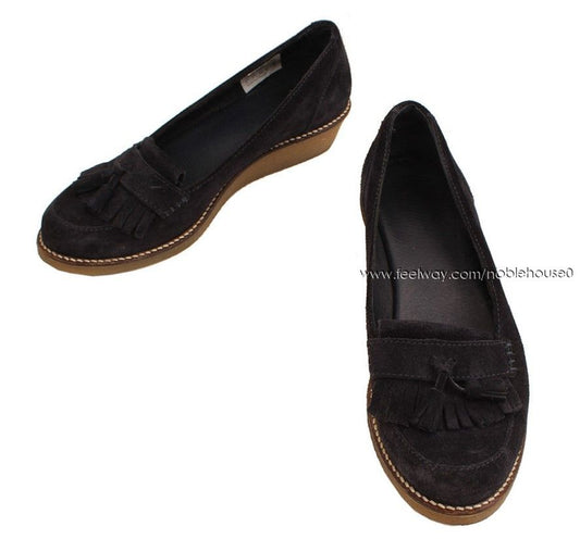 Other Brand Fred Perry Navy Suede Tassel Wedge Moccasin 2421935356 26811038