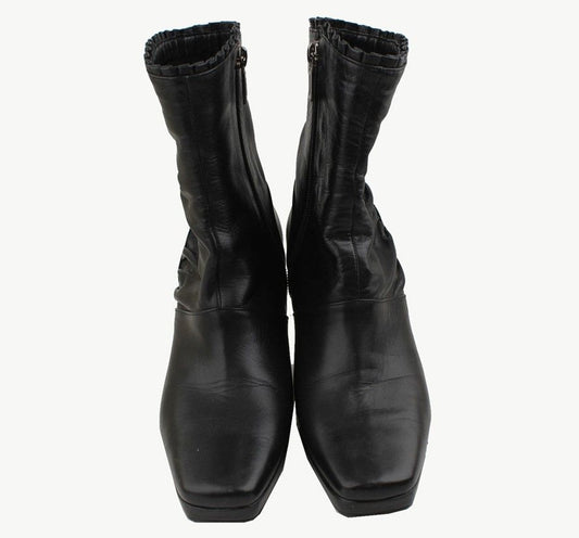 OTHER BRAND Renoir Schwarze Raffung Ankle Boots 235 26810919