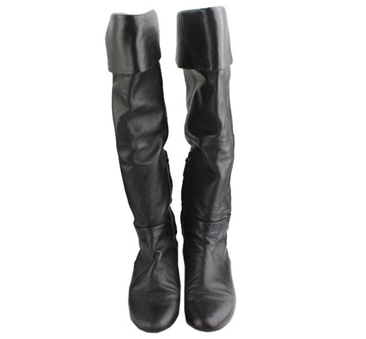 OTHER BRAND Kolan Schwarze Silberstift Lange Stiefel 5.5B 26810942