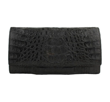 OTHER BRAND ブラッククロコダイルワニ金具ロング財布 26811678