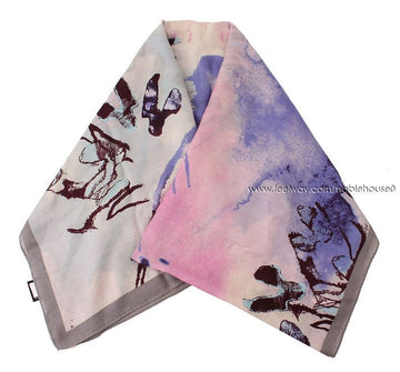 Other Brand Milashon Purple Pink Silk Blend Big Scarf 26812021