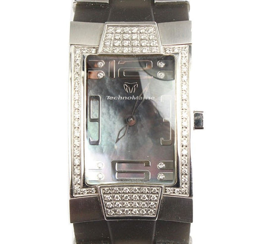 TechnoMarine Mother of Pearl Dial Diamond Rubber Band Women's Watch 24MM 26812136