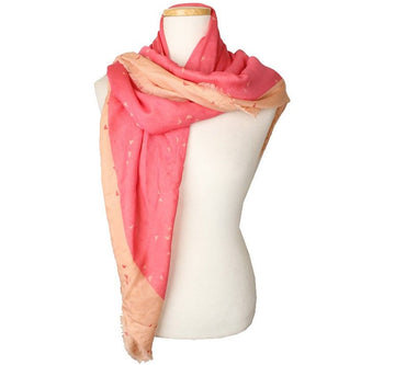 Armani Emporio Pink & Coral Logo Reversible Scarf 26812144