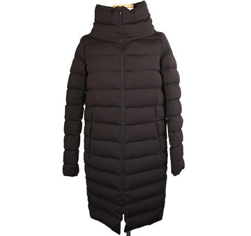 HERNO Schwarze High-Neck Seiden-Gänsedaunen-Langjacke 40 26812216