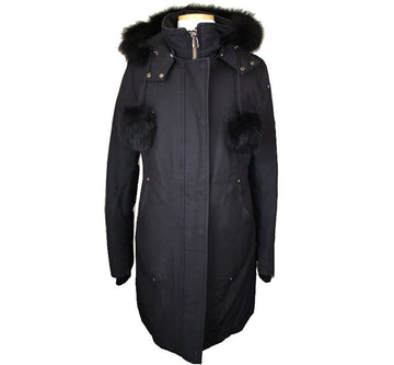 MOOSE KNUCKLES ブラックフォックスファーフードダウンジャケットM 26812236