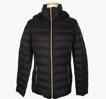 Michael Kors Black Ultra-Light Down Hooded Padded Jacket S 26812220