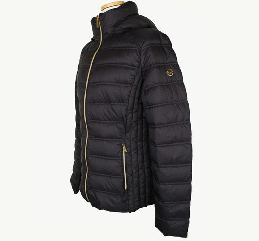 MICHAEL KORS ブラック超軽量ダウンフードパディングジャケットS 26812220