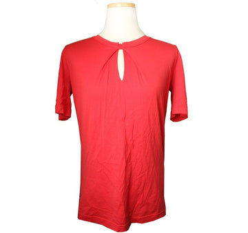 LOUIS VUITTON Plissierte rote Baumwoll-T-Shirt XS 26980409