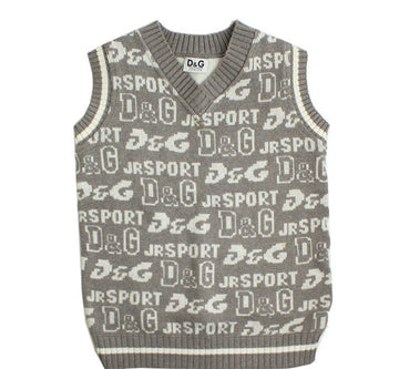 DOLCE & GABBANA Junior Graue Logo Strickweste 8 Jahre 27126891