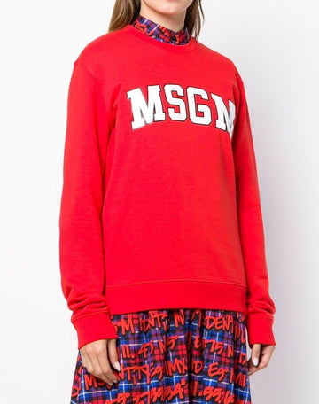MSGM Women White Logo Sweatshirt 2541MDM163 3626491124 27643343