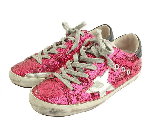 Golden Goose Cherry Pink Metallic Glitter Sneakers 36 27708717